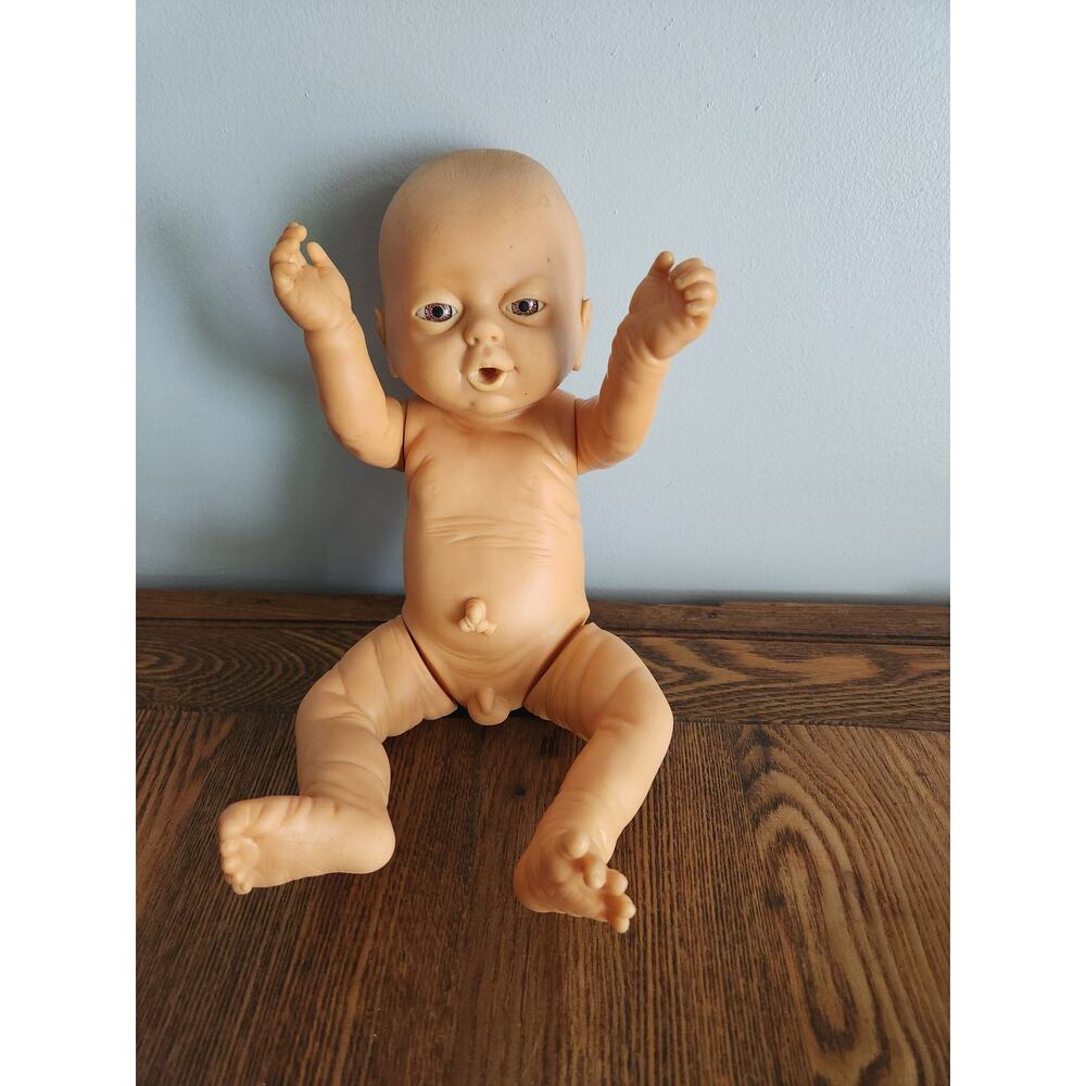 Vintage 13.5” Male Newborn Realistic Baby Doll Anatomically Correct